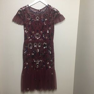 Gianni Bini Red Sparkly Fancy Beaded Dress